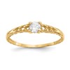 10k Madi K 3mm April / White Topaz Birthstone Size 3 Baby Ring