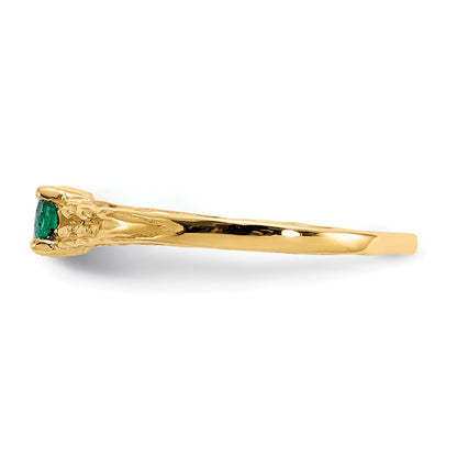 10k Madi K 3mm May / Emerald Birthstone Size 3 Baby Ring