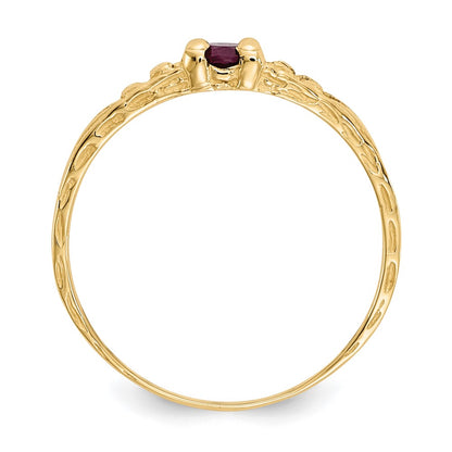 10k Madi K 3mm July / Ruby Birthstone Size 3 Baby Ring