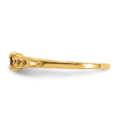 10k Madi K 3mm July / Ruby Birthstone Size 3 Baby Ring