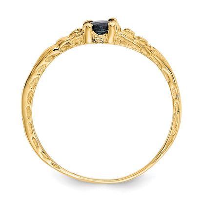 10k Madi K 3mm September / Sapphire Birthstone Size 3 Baby Ring