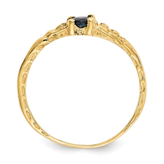 10k Madi K 3mm September / Sapphire Birthstone Size 3 Baby Ring