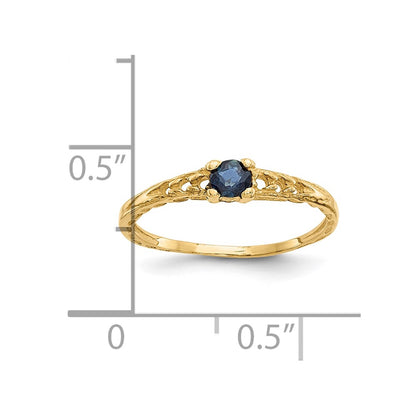 10k Madi K 3mm September / Sapphire Birthstone Size 3 Baby Ring