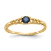 10k Madi K 3mm September / Sapphire Birthstone Size 3 Baby Ring