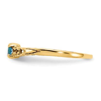10k Madi K 3mm December / Blue Topaz Birthstone Size 3 Baby Ring