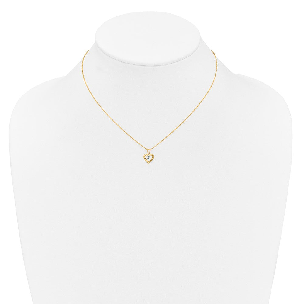 10k Madi K 3mm Aquamarine Heart Birthstone Necklace