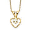 10k Madi K 3mm Round October / Opal Heart 15 inch Necklace