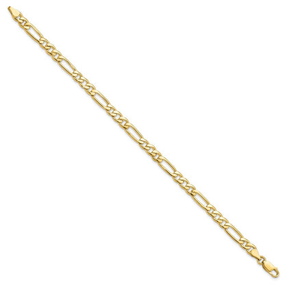 10k 5.25mm Fancy Polished Figaro Link 8 inch Bracelet