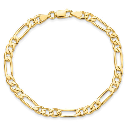 10k 5.25mm Fancy Polished Figaro Link 8 inch Bracelet