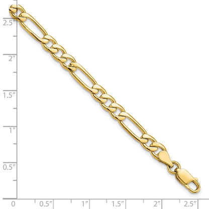 10k 5.25mm Fancy Polished Figaro Link 8 inch Bracelet