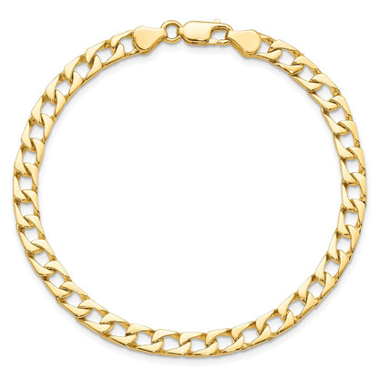 10k 5mm Fancy Polished Curb Link 8 inch Bracelet