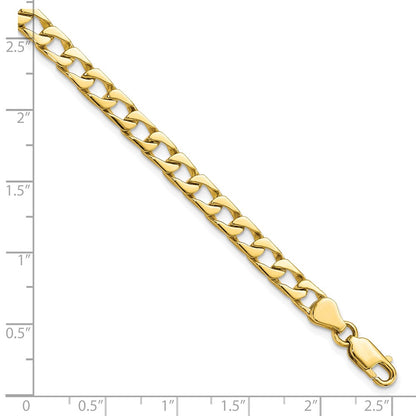 10k 5mm Fancy Polished Curb Link 8 inch Bracelet