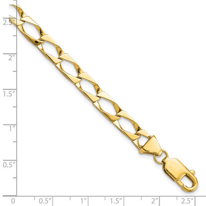 10k 5.75mm Fancy Polished Link 8 inch Bracelet