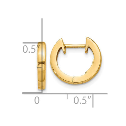10k Polished 2MM Hinged Hoop Earrings