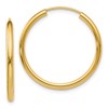 10k Polished Round Endless 2mm Hoop Earrings