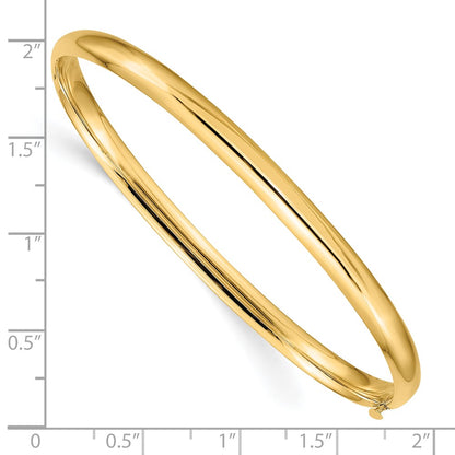 10k 3/16 High Polished 5mm Hinged Bangle Bracelet