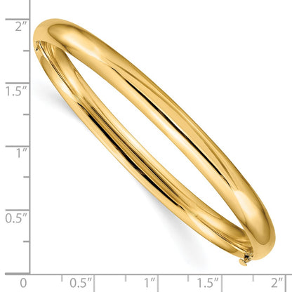 10k 4/16 High Polished 6mm Hinged Bangle Bracelet