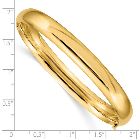 10k 5/16 High Polished 8mm Hinged Bangle Bracelet