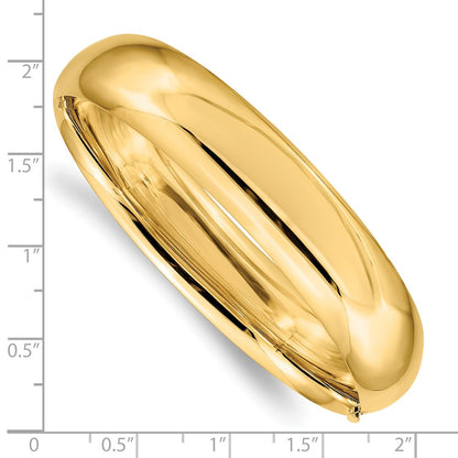 10k 9/16 High Polished 14.5mm Hinged Bangle Bracelet