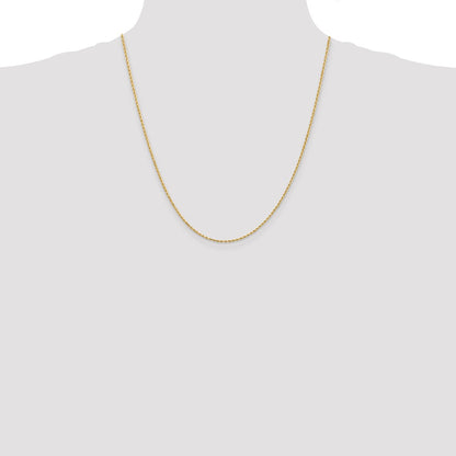 10k 1.5mm Diamond-cut Rope Chain