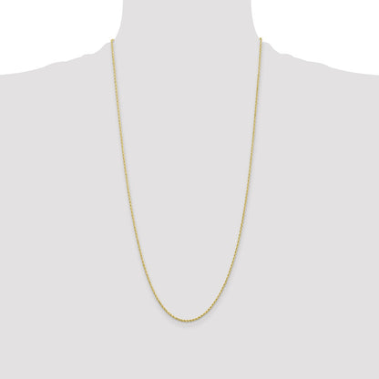 10k 1.5mm Diamond-cut Rope Chain