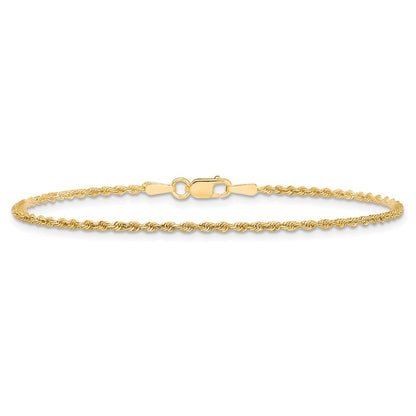 10k 1.5mm Diamond-cut Rope Chain Anklet