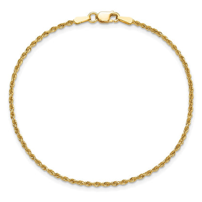 10k 1.5mm Diamond-cut Rope Chain