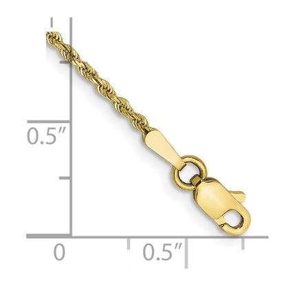 10k 1.5mm Diamond-cut Rope Chain