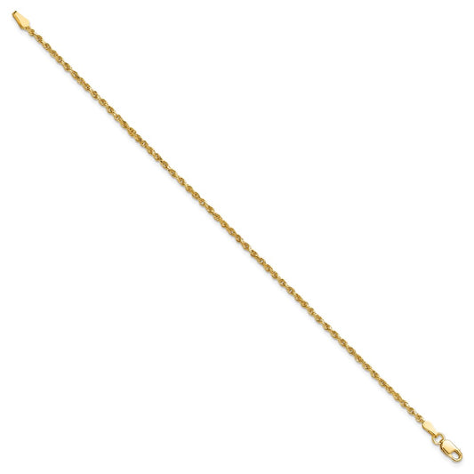 10k 1.75mm Diamond-cut Rope Chain Anklet