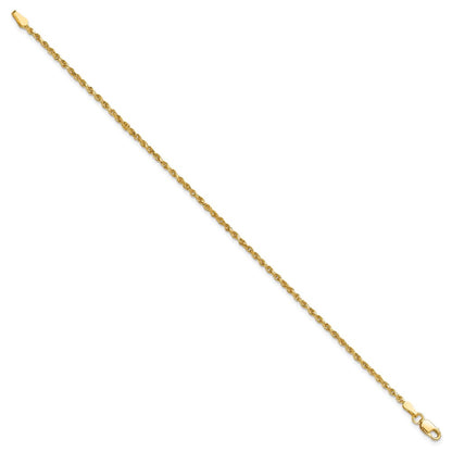 10k 1.75mm Diamond-cut Rope Chain Anklet