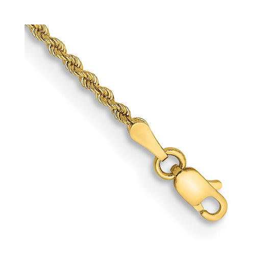 10k 2mm Regular Rope Chain Anklet