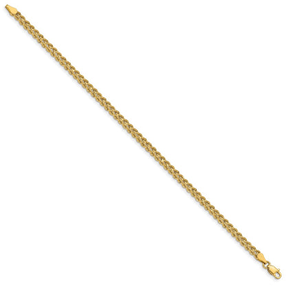 10k 3.75mm Double Strand Rope 7 inch Bracelet
