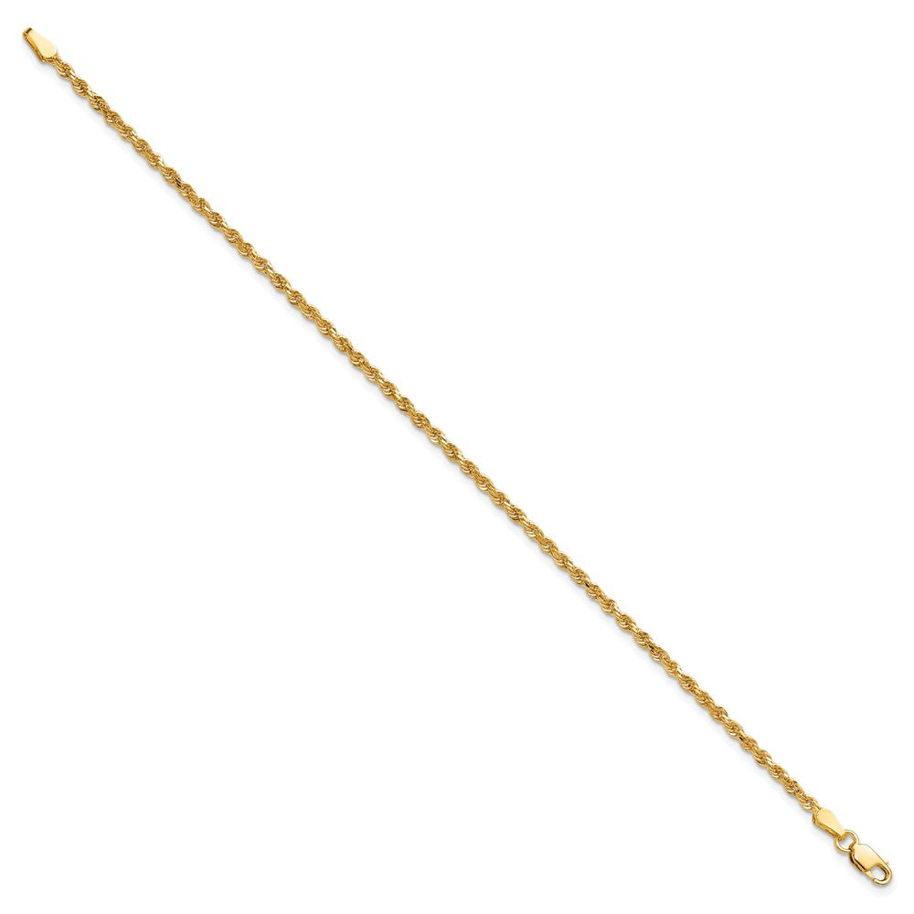 10k 2mm Diamond-cut Rope Chain Anklet