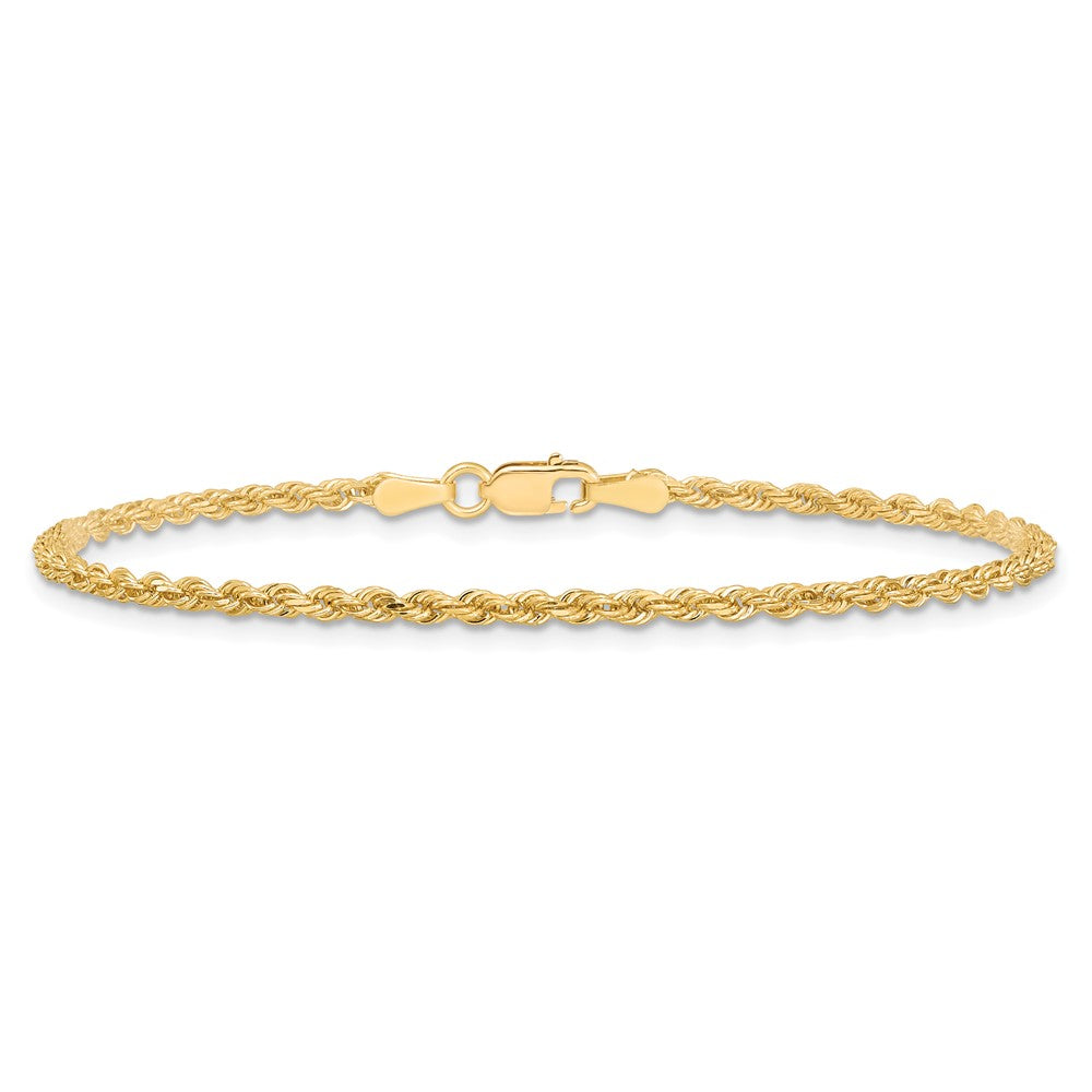 10k 2mm Diamond-cut Rope Chain Anklet