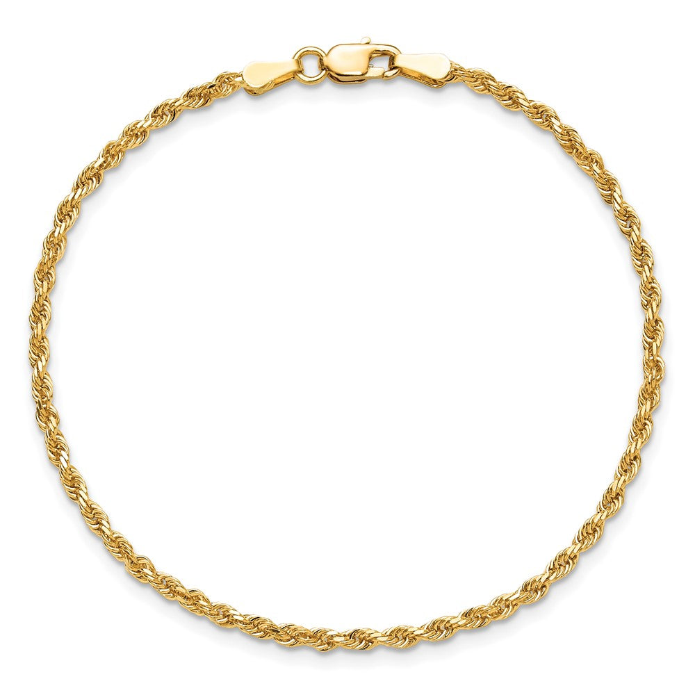 10k 2mm Diamond-cut Rope Chain Anklet