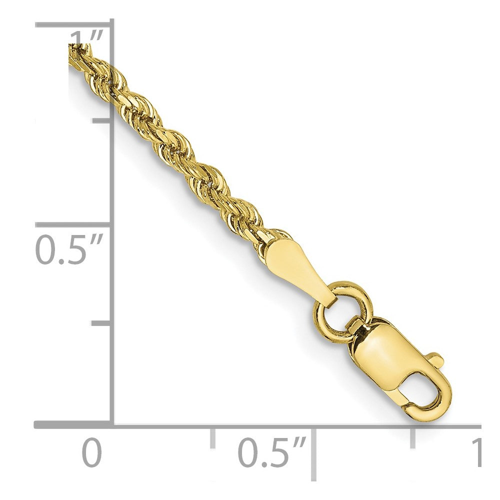 10k 2mm Diamond-cut Rope Chain Anklet