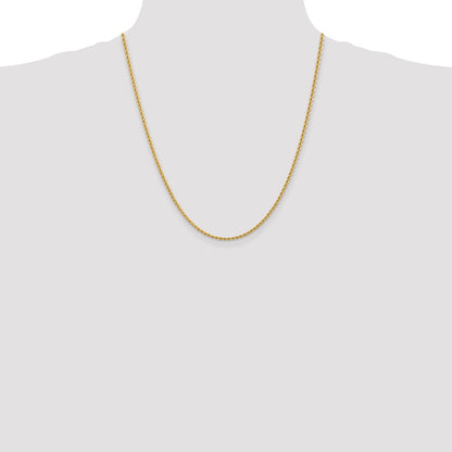 10k 2.25mm Solid Rope Chain Anklet