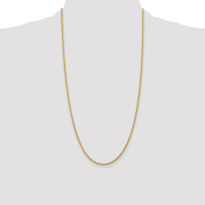 10k 2.25mm Solid Rope Chain