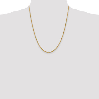 10k 2.25mm Diamond-cut Rope Chain