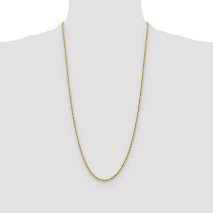 10k 2.25mm Diamond-cut Rope Chain