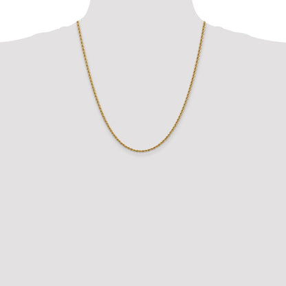 10k 2.5mm Solid Rope Chain