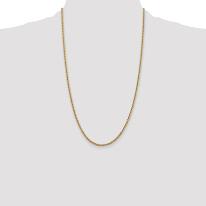 10k 2.5mm Solid Rope Chain