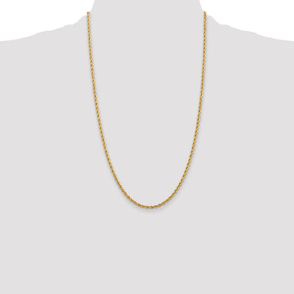 10k 2.75mm Diamond-cut Rope Chain