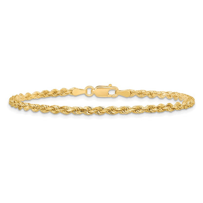 10k 2.75mm Diamond-cut Rope Chain Anklet