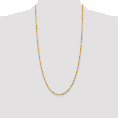 10k 2.75mm Solid Rope Chain