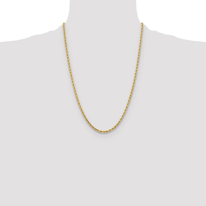 10k 3.25mm Diamond-cut Rope Chain