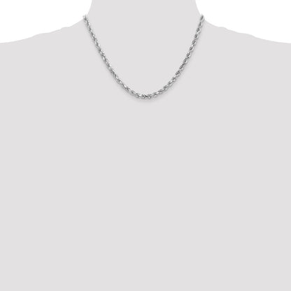 10k White Gold 4.5mm Diamond-cut Rope Chain