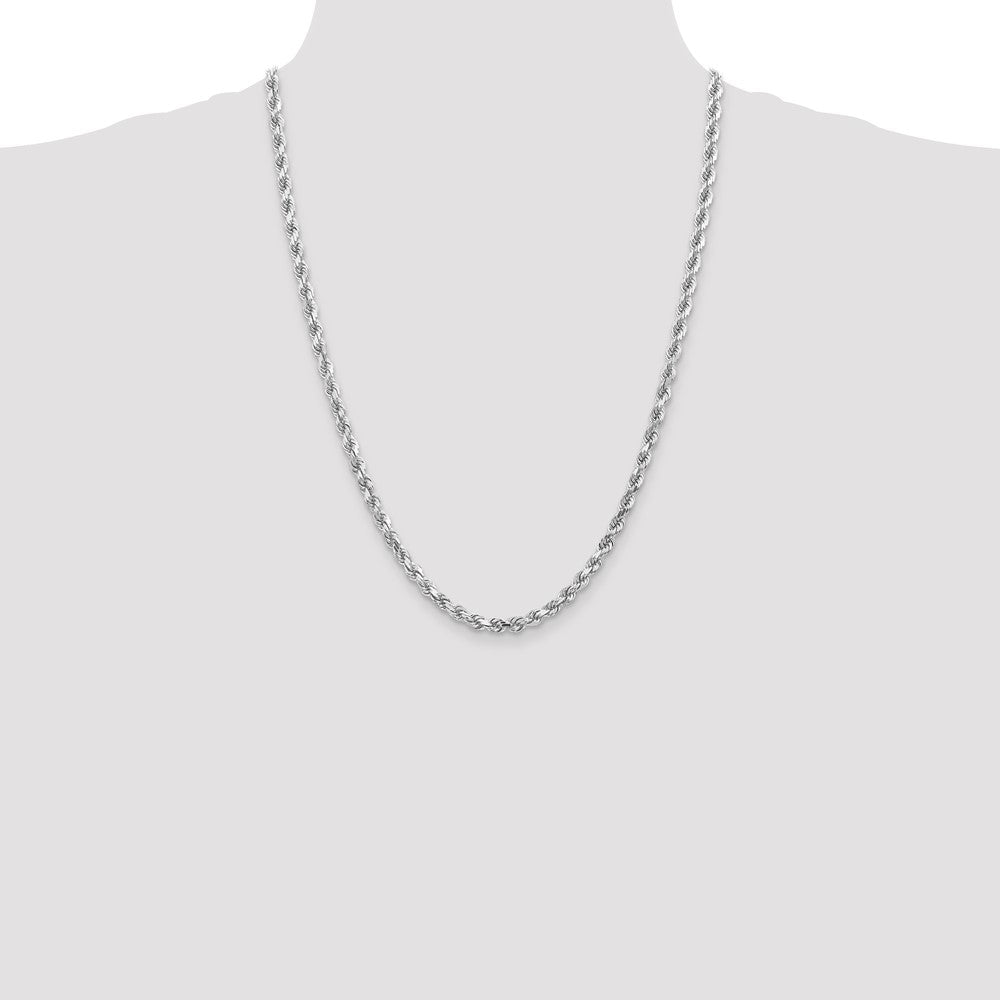 10k White Gold 4.5mm Diamond-cut Rope Chain