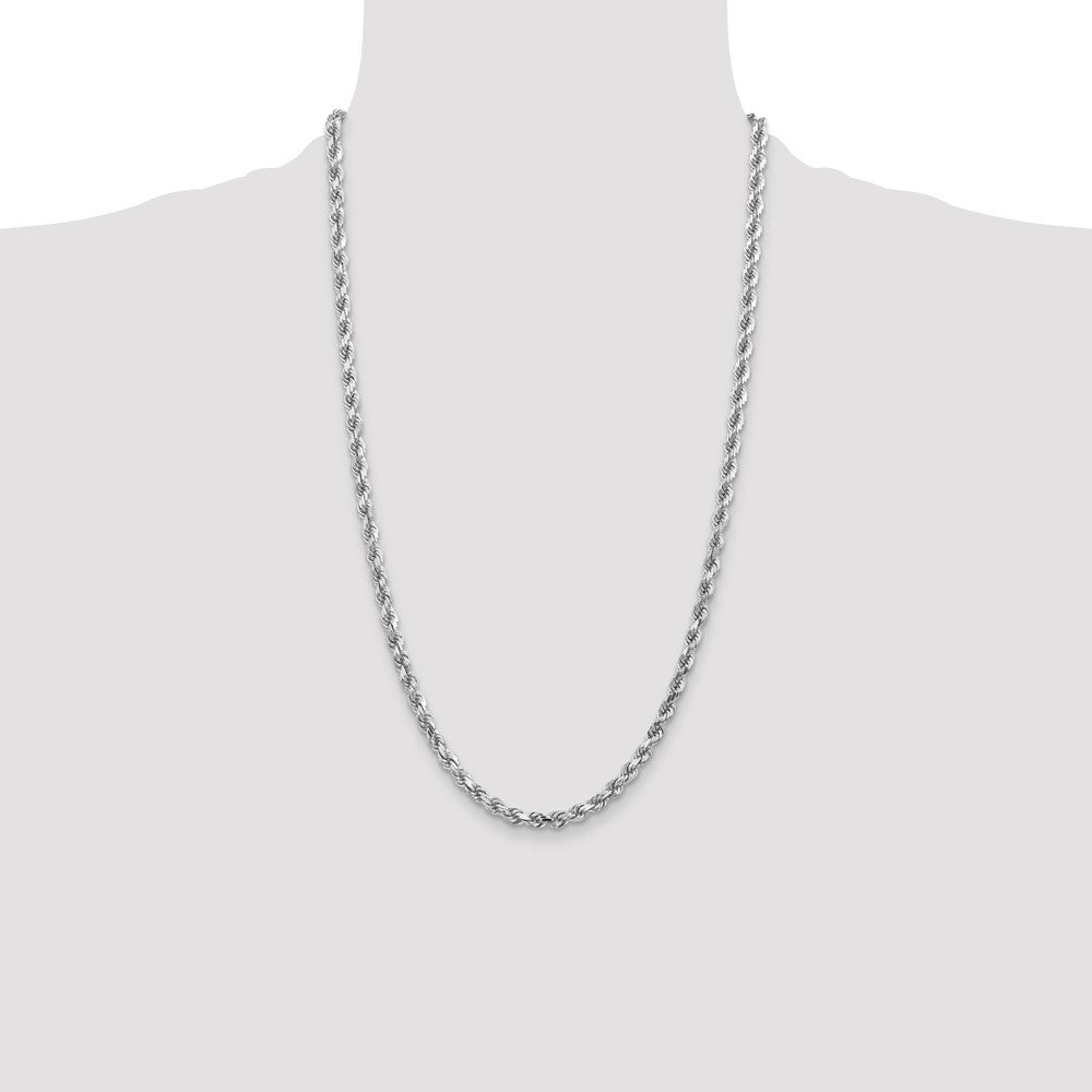 10k White Gold 4.5mm Diamond-cut Rope Chain
