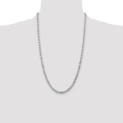 10k White Gold 4.5mm Diamond-cut Rope Chain